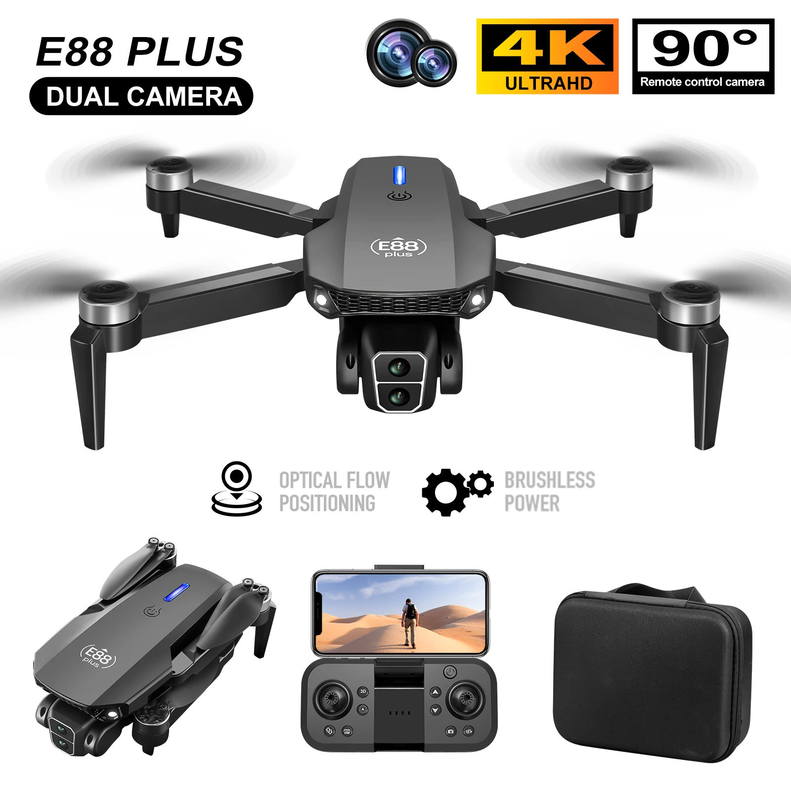 Diy Drone Electronics - New E88 Plus Quadcopter Drone: 90°
