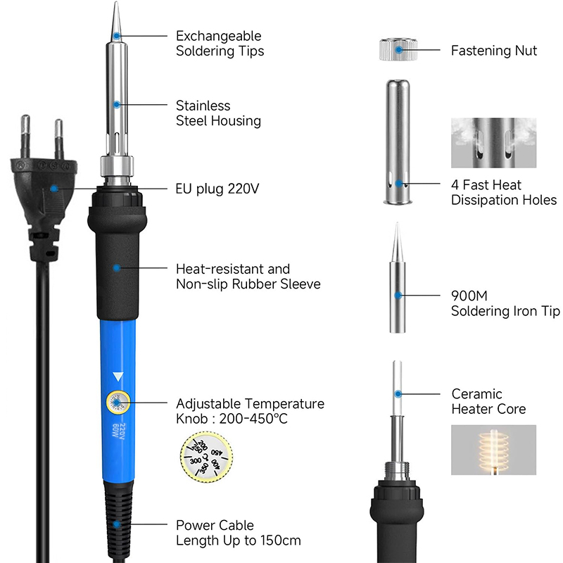 Adjustable Temp 220V 60W Elect - đánh giá và giá Diy Electronics Storage