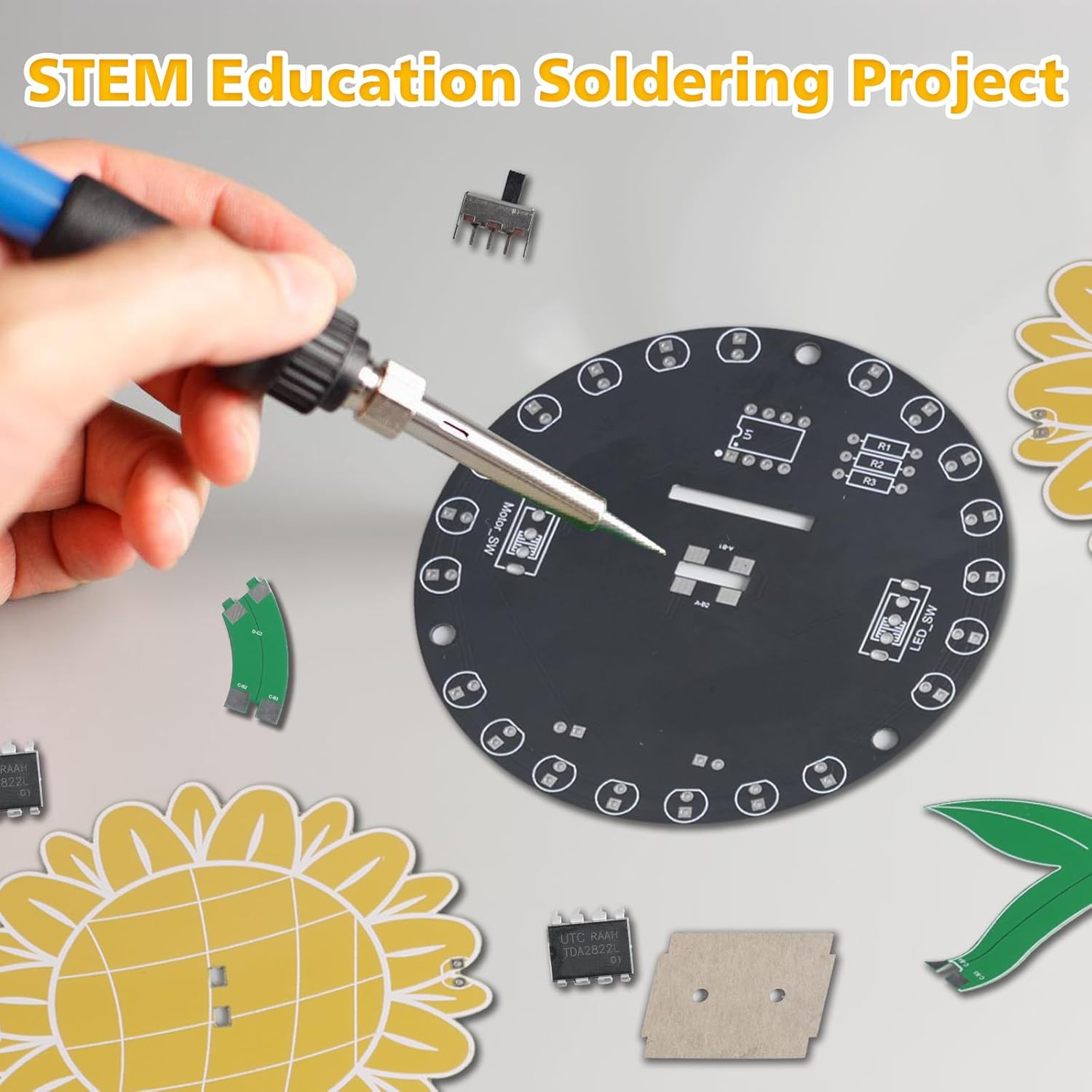 Light Chasing Sunflower Solder - đánh giá và giá Diy Electronics Kits For Adults