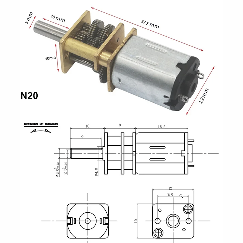 6V 12V 15-6000RPM GA12-N20 DC  - đánh giá và giá Diy Boat Electronics