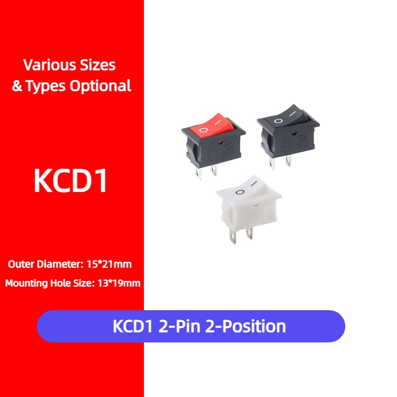 5Pcs KCD1 2Pin 21*15mm Snap-in - đánh giá và giá Diy Boat Electronics