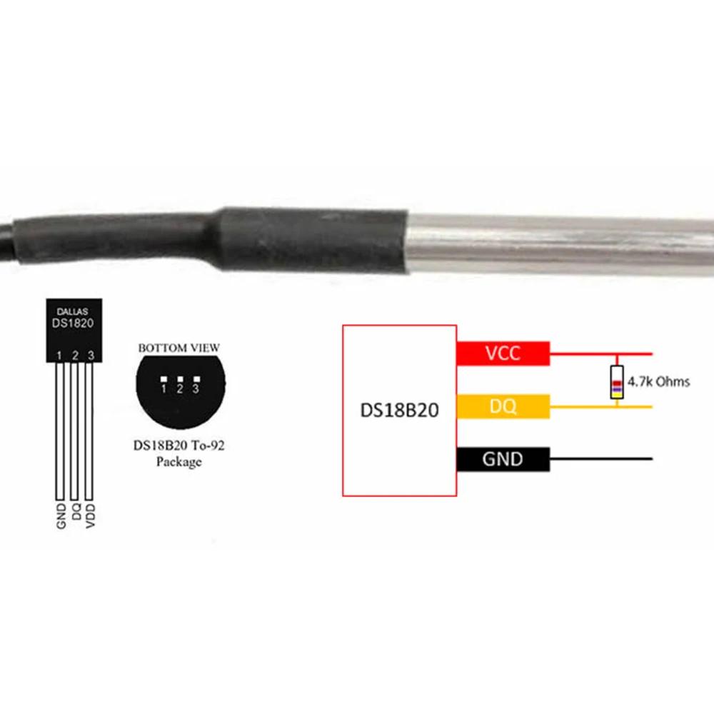 DS18B20 Temperature Probe 1m 2 - đánh giá và giá Ds18B20 Temperature Sensor