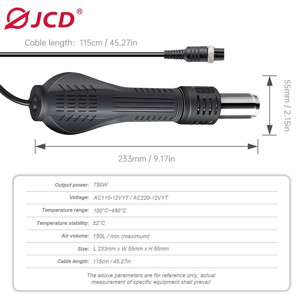 JCD 8-Hole Hot Air Gun Handle  - đánh giá và giá Hot Air Rework Station