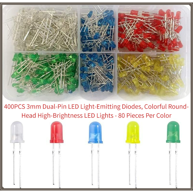 400PCS 3mm Dual-Pin LED Diodes - đánh giá và giá R/Diy Electronics