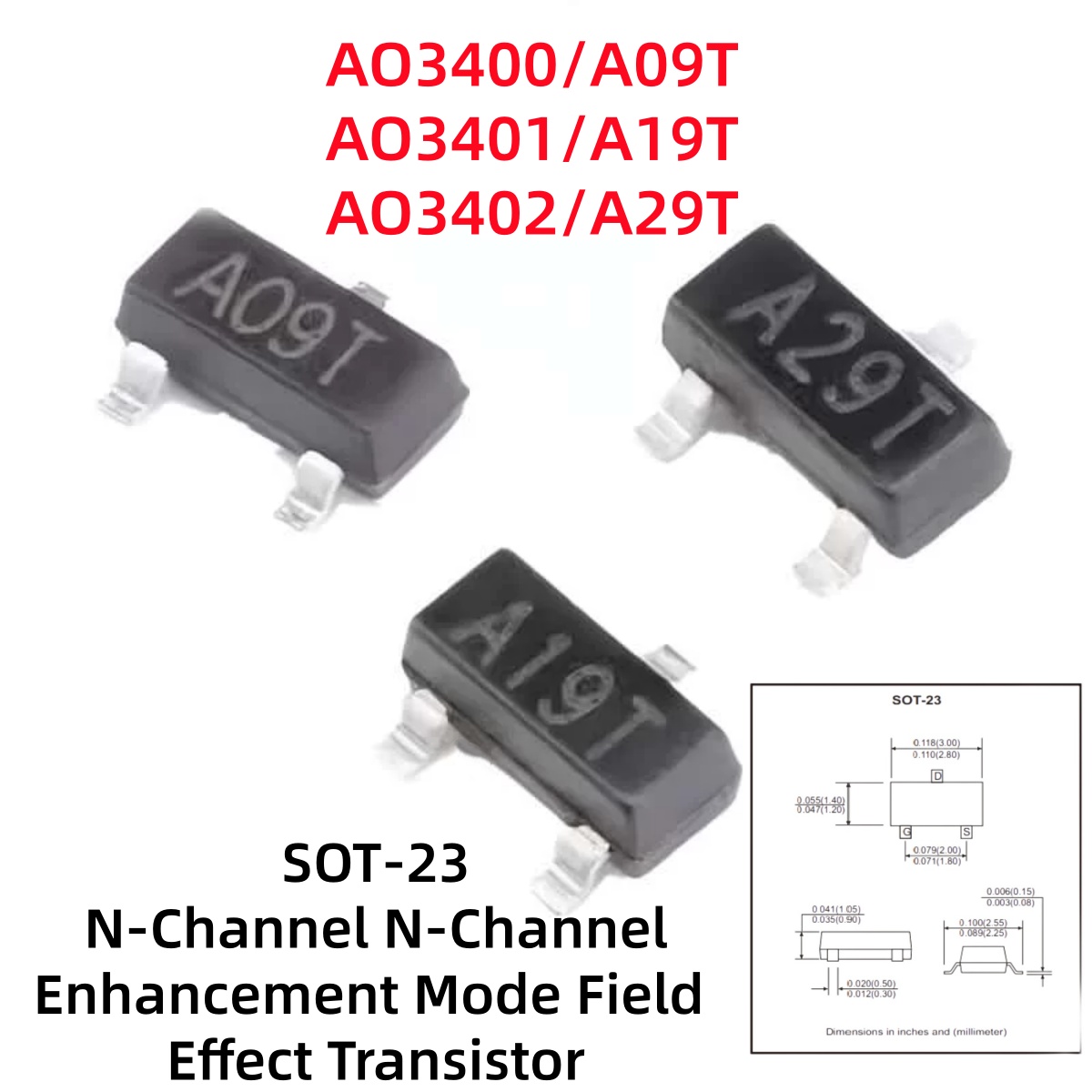 100-500Pcs AO3400/A09T AO3401/ - đánh giá và giá Diy Electronics Youtube Channel
