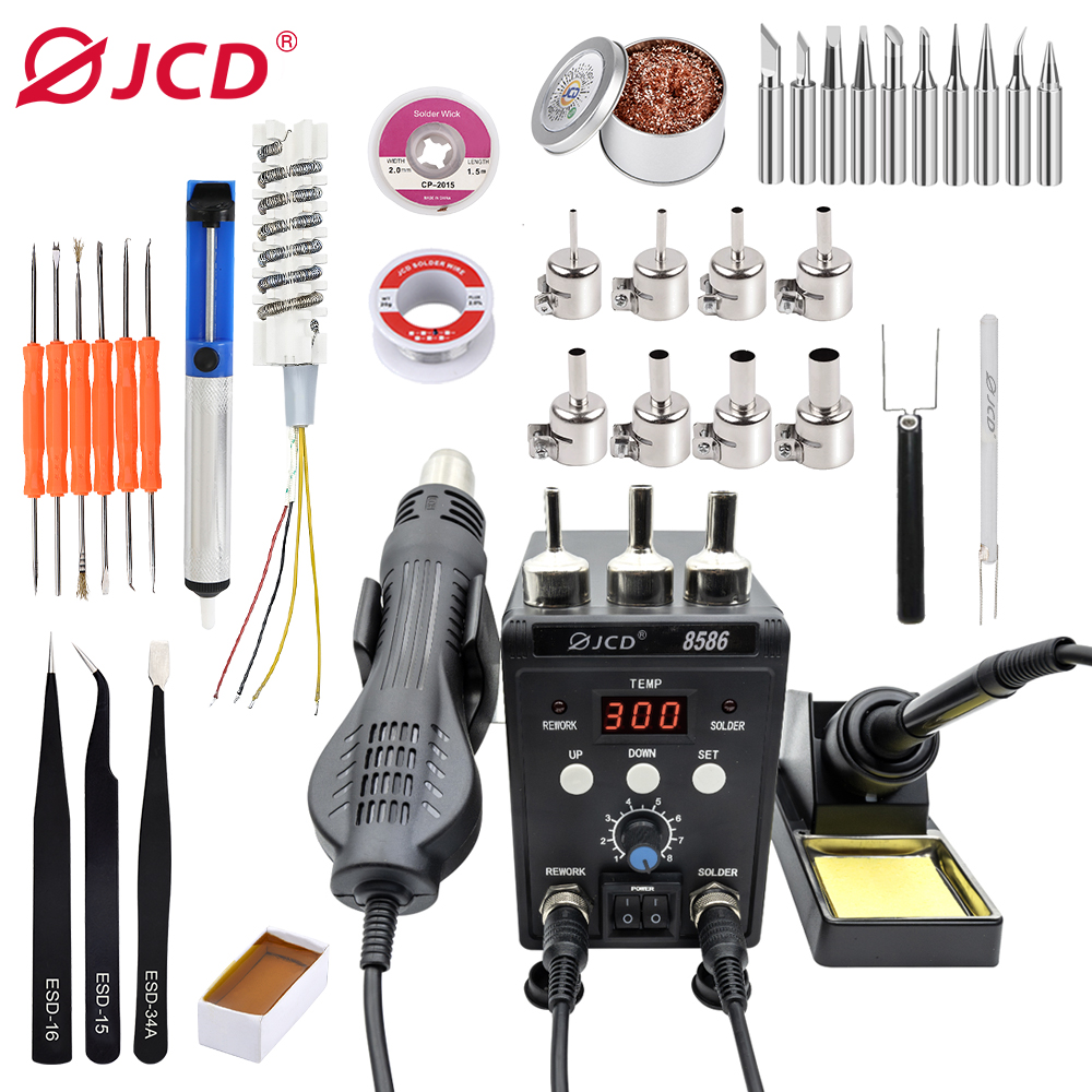 JCD 2 in 1 Soldering Station 8 - đánh giá và giá Hot Air Rework Station